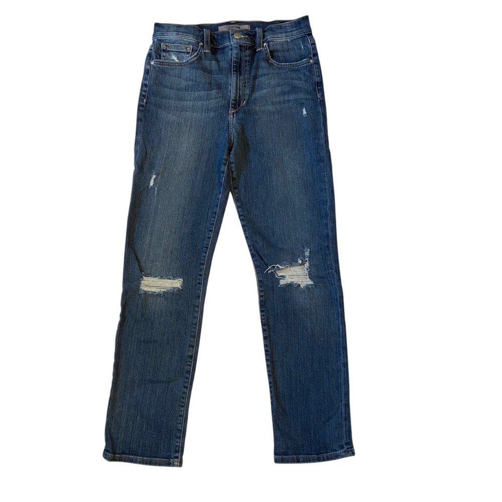 JOES High Rise Straight Ankle Distressed Denim Jeans Blue Size 28
